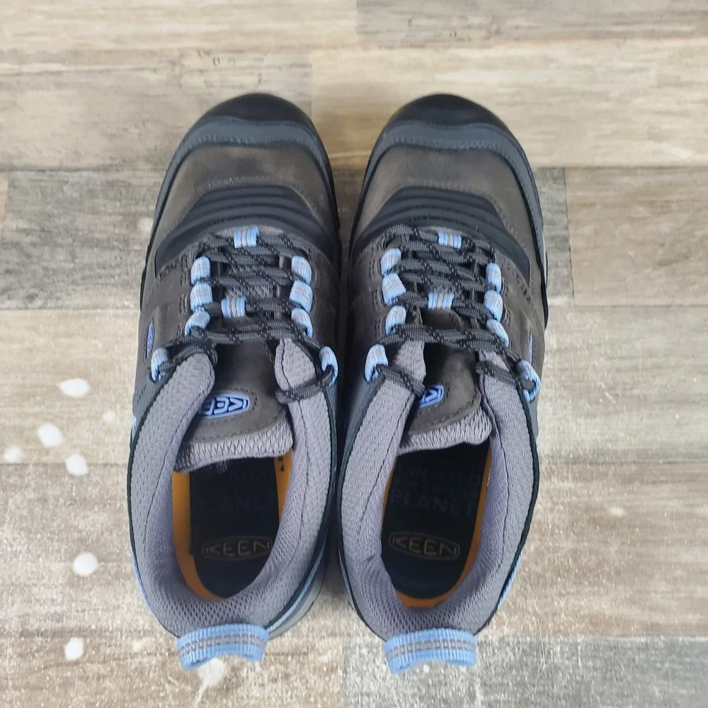 Keen Ridge Flex Womens Hiking Shoes Sz 9 Steel Gray Hydrangea Waterproof Sneaker